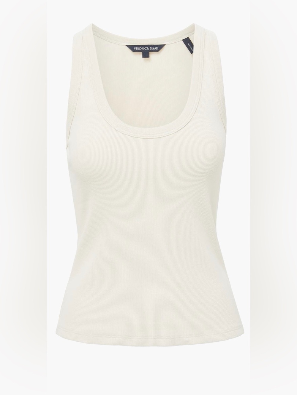 Veronica Beard Birke Scoop Neck Tank Top in Limestone